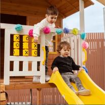 Дървена детска къща Ginger Home - С пясъчник и пързалка