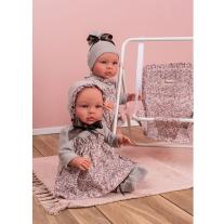 Кукла-бебе Asi Dolls Лея, с рокля и кафява панделка, 46 cm