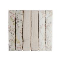 Комплект 6 бр муселинови кърпички Kikka Boo 30х30 см Secret Garden Beige