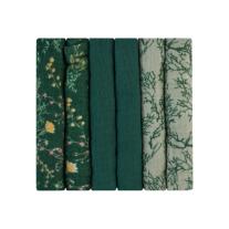 Комплект 6 бр муселинови кърпички Kikka Boo 30х30 см Secret Garden Green