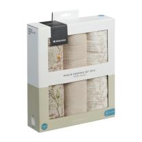 Комплект 3 бр муселинови пелени Kikka Boo 100х100 см Secret Garden Beige