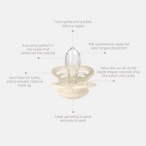 Симетрични силиконови залъгалки Bibs Infinity, Ivory/Blossom, 6-18 м