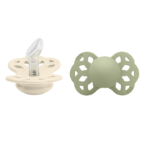 Анатомични силиконови залъгалки Bibs Infinity, Ivory/Sage, 0-6 м