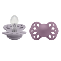 Симетрични силиконови залъгалки Bibs Infinity, Fossil Grey/Mauve, 6-18 м