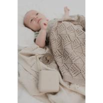 Плетено бебешко одеяло Bibs Wavy Ivory