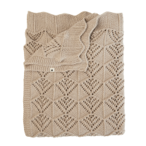 Плетено бебешко одеяло Bibs Wavy Vanilla