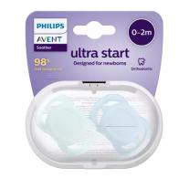 Ортодонтични залъгалки за новородено Philips Avent Ultra Start Пастелен дизайн 0-2м.