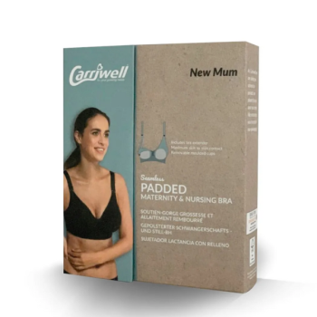 Безшевен подплатен сутиен за кърмачки Carriwell Padded, размер L, черен