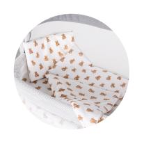 Бебешки спален комплект Chipolino за мини кошара мече беж
