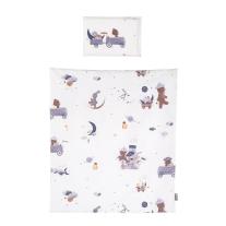 Бебешки спален комплект Chipolino за мини кошара мечо космонавт