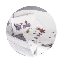 Бебешки спален комплект Chipolino за мини кошара мечо космонавт