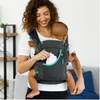 Ергономично кенгуру с джобове, Infantino, 4 в 1, Тъмно сиво, от 3.6 до 18 кг.