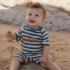Детски цял бански костюм Little Duch с къс ръкав Ocean Blue Stripes 62-68