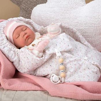 Кукла-бебе Макарена със затворени очи и аксесоари Arias 45 см.