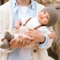 Ръчно изработена кукла-бебе Ирио издаваща 14 вида звуци Arias 45 см