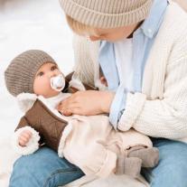 Ръчно изработена кукла-бебе Ирио издаваща 14 вида звуци Arias 45 см