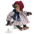 Бебе-маймунка Asi Лола, с рокля с червени цветя и шапка, 32 см
