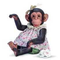 Бебе-маймунка Asi Лола, с рокля на цветя, 32 см