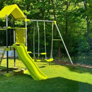 Комплект с люлки и пързалка за двор Sonne Green For Swing Set 