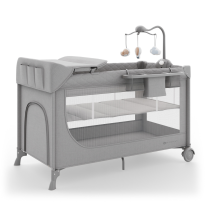 Сгъваема бебешка кошара Kinderkraft LEODY UP GREY