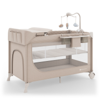 Сгъваема бебешка кошара Kinderkraft LEODY UP BEIGE