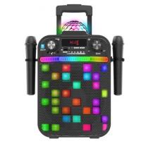 Караоке Bluetooth тонколона с 2 микрофона и LED лампа iDance
