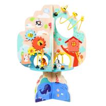 Дървена детска игра с активности Moni Toys Дърво