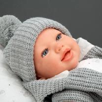 Усмихната кукла-бебе Arias Даниела с възглавничка и аксесоари - 45 см