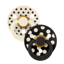 Биберони BIBS COLOUR Polka Ivory/Black 2 бр. 0-6 месеца