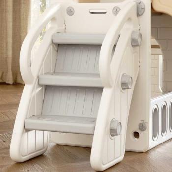 Мини детска крепост за игра с пързалка Feelkids сива