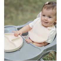 Силиконов комплект за хранене Babyjem екрю