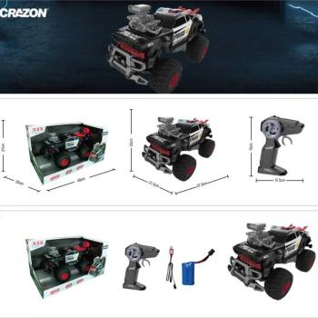 Полицейски офроуд джип с ефектни звуци и дистанционно управление Crazon