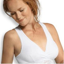 Сутиен за кърмене с прехвърляне Carriwell, размер L, бял