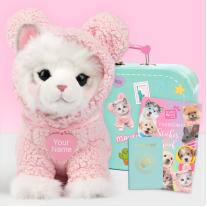 Куфарче с паспорт за плюшени играчки 23 см Studio Pets, син