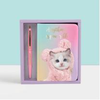 Комплект тефтерче с химикалка в кутия Studio Pets Котето Мауси