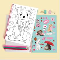 Книжка за оцветяване със стикери Studio Pets Помпон