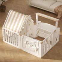 Детска къщичка за игра Feelkids Бухалче, с модерен органайзер за играчки