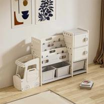 Органайзер за играчки с форма на автобус Feelkids с 11 кутии и 2 шкафчета