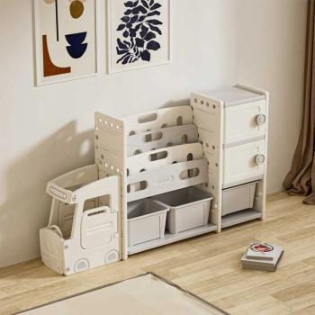 Органайзер за играчки с форма на автобус Feelkids с 11 кутии и 2 шкафчета