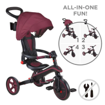 Детска сгъваема триколка 4 в 1 GLOBBER EXPLORER TRIKE FOLDABLE Бургунди