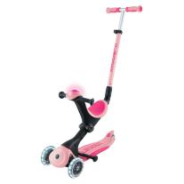 Детска сгъваема тротинетка с родителски контрол Globber Go Up Deluxe Flash Lights Розова