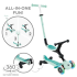 Детска тротинетка 5в1 Globber Go Up Active Lights 360° Ментова