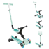 Детска тротинетка 5в1 Globber Go Up Active Lights 360° Ментова