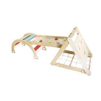 Дървен детски център 6 в 1 Chipolino - Пързалка, люлка и стена за катерене