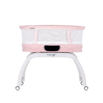 Кошара-люлка с LED дисплей Chipolino Sogno розов