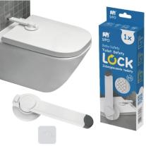 Предпазна ключалка за тоалетна седалка бял цвят
