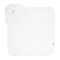 Хавлия с качулка Lorelli - С бродерия, 90 x 90 cm, Бяла