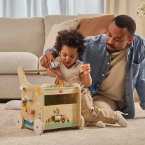 Дървена проходилка за бутане с активности Tiny love Farmers Funday, 12м+