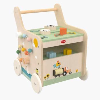 Дървена проходилка за бутане с активности Tiny love Farmers Funday, 12м+