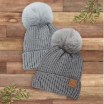 Зимна Детска Шапка 6-36м Сива 2 Броя Keababies